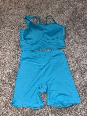 Teal High-Waist Bike Shorts for Women